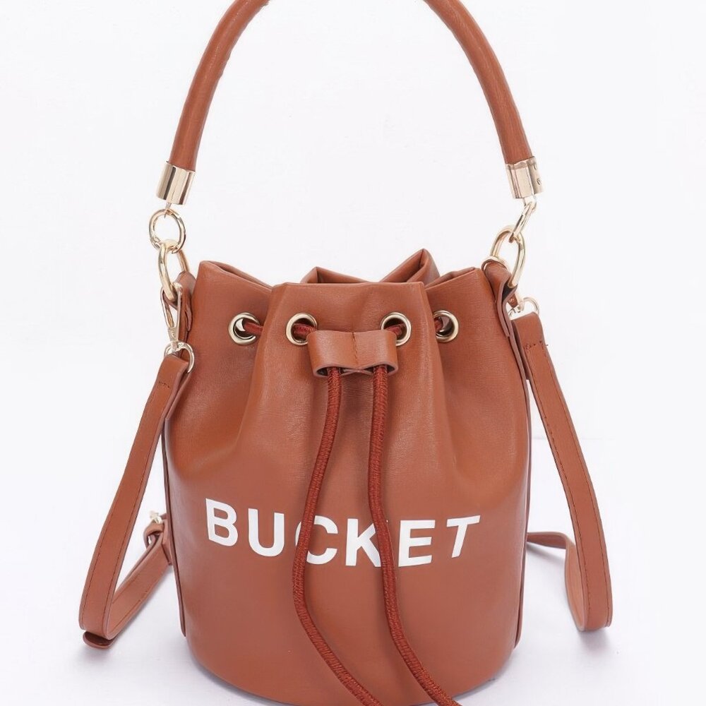 Faux Leather Bucket Bag
